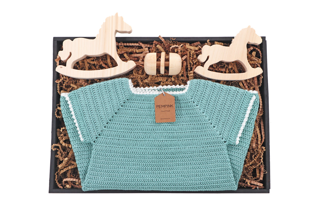 Natural Blue Baby Gift Set